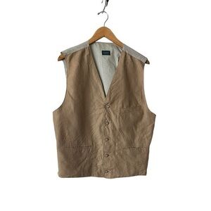 United Colors of Benetton Vintage Linen & Cotton Pinstriped Vest made in Italy